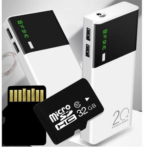 20,000mah Led Power Bank With 32GB Memory Card