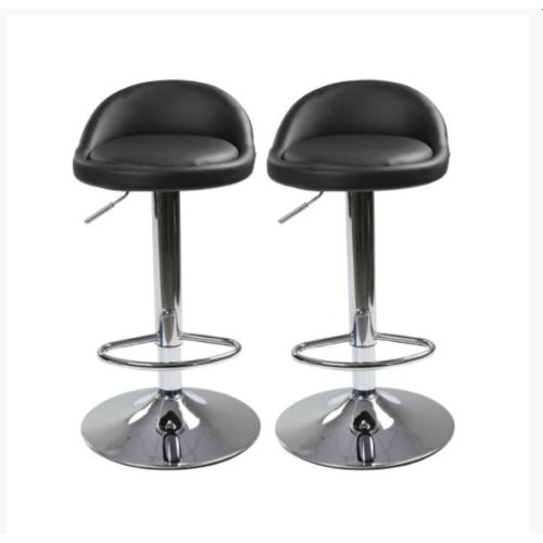 Bar Stool Leather Swivel Chair - Set Of 2