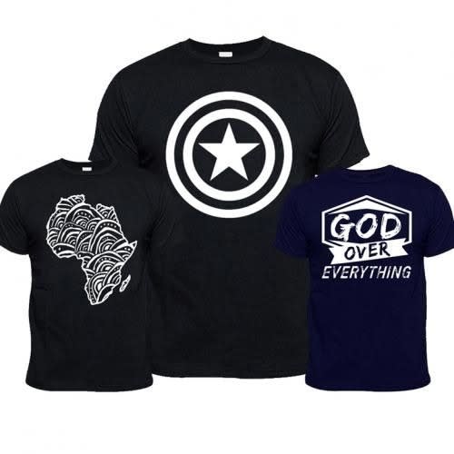 3-in-1 Tshirt Bundle - Black & Navyblue