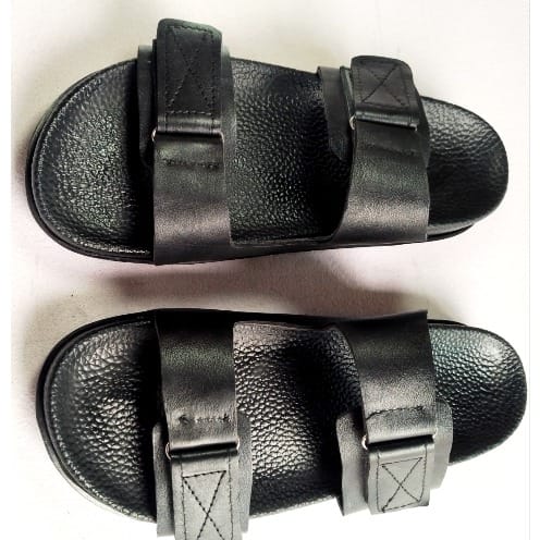 Men Double Leather Slippers