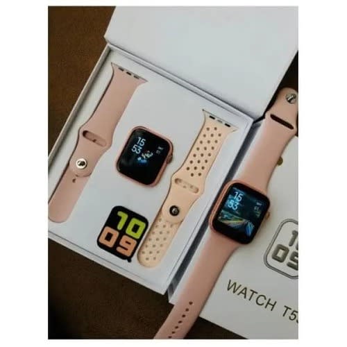 T55 Smart Watch With Magnetic Charging, Call And Message Functions - Gold