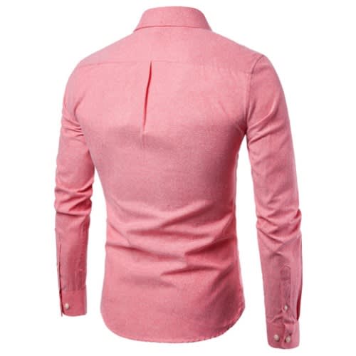 Men's Casual Long-sleeved Shirt - Watermelon Red