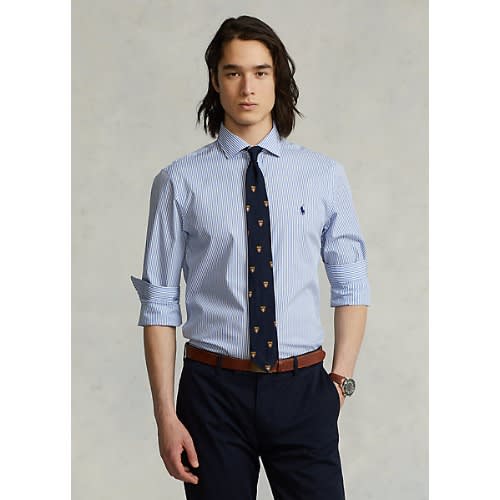 Slim Fit Striped Poplin Shirt