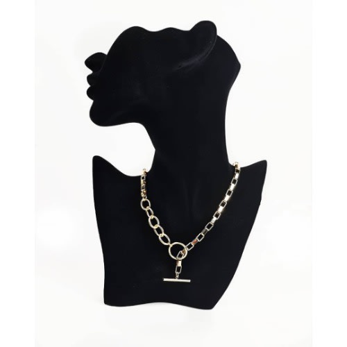 Cuban Mixed Link Chain With Ot-buckle Choker For Women
