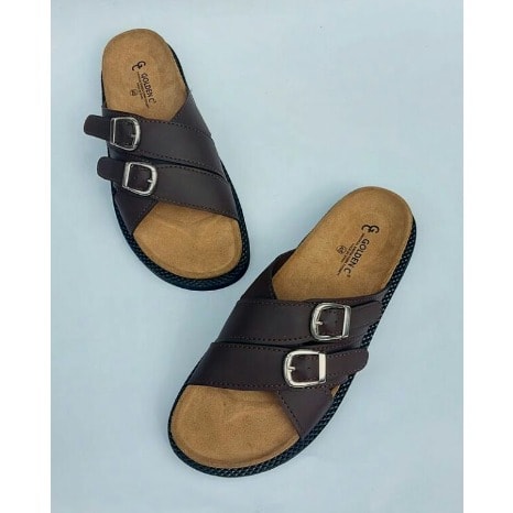Realwon Men's Stock Slippers- Brown