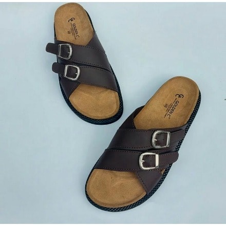 Realwon Men's Stock Slippers- Brown