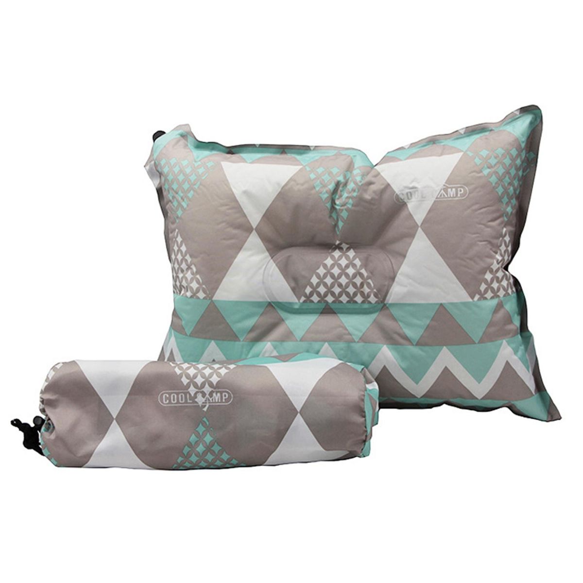 Inflatable Travel Camp Pillow Outdoors Portable Green Grey