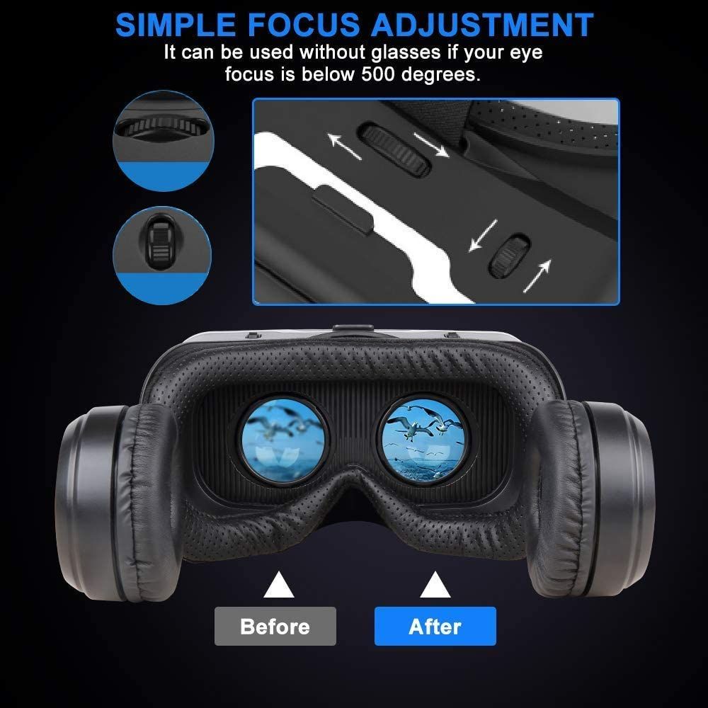 Shinecon 6.0 Virtual Reality Smartphone 3D Glasses VR Headset Stereo Helmet VR Headset With Remote Control