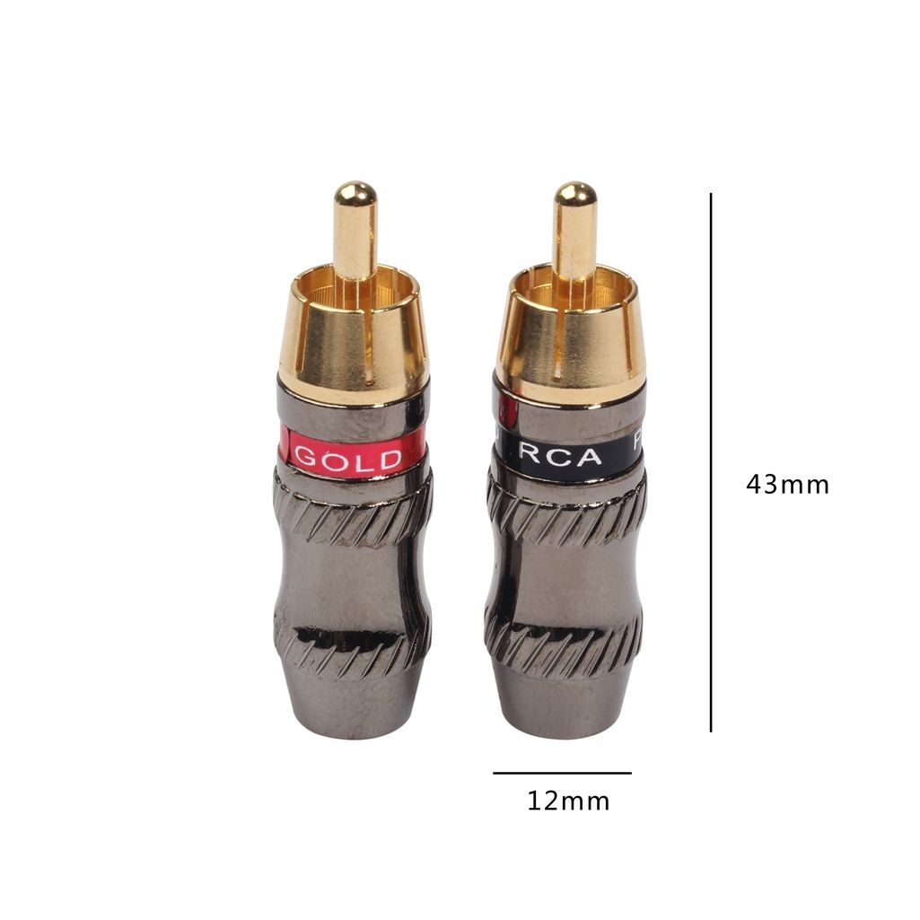 2 PCS RCA Male Plug Audio Jack Adapter For DIY Audio Cable & Video Cable