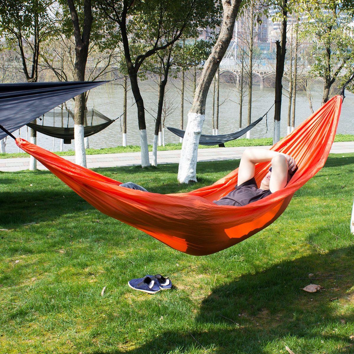 Nylon Hammock Widened Indoor Outdoor Swing Camping Supplies