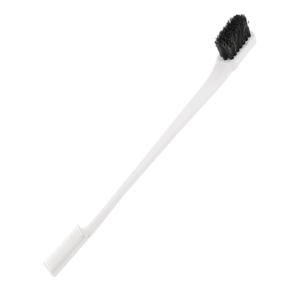 Edge Control Brush Double Sided Comb Smooth Natural Look Polish White