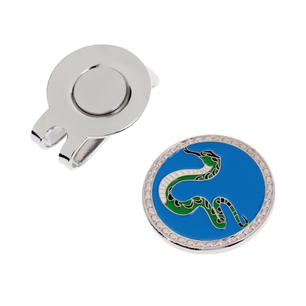 Alloy Golf Ball Marker With Magnetic Golf Hat Clip Chinese Snake