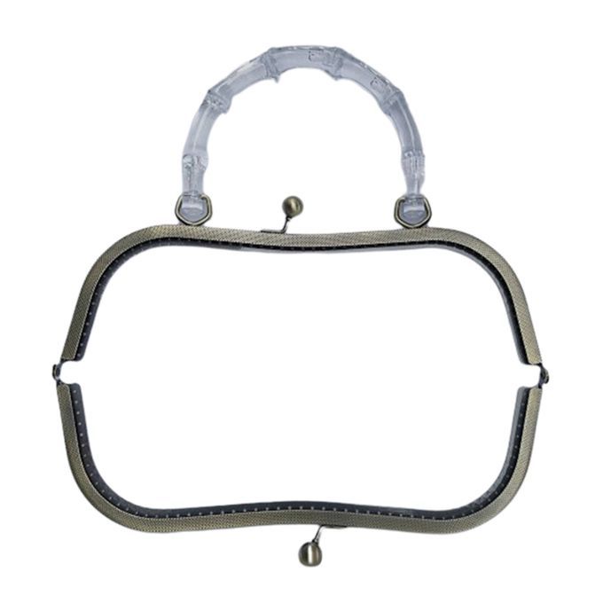Embossed Metal Purse Frame Bag Kiss Clasp Lock Clutch DIY Clear Handle