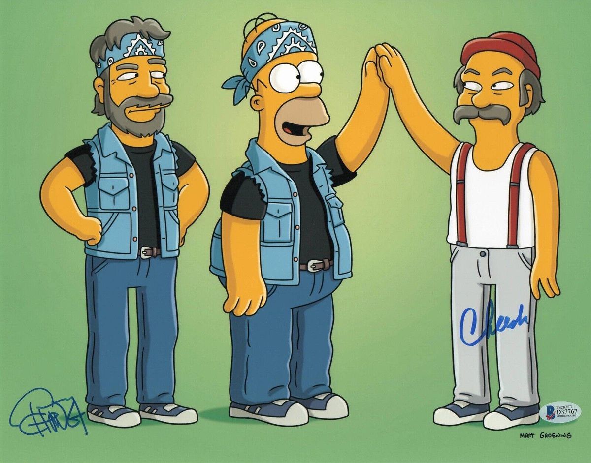 CHEECH AND CHONG SIGNED AUTO 11X14 Photo Poster painting 'UP IN SMOKE' NEXT MOVIE BAS BECKETT 28