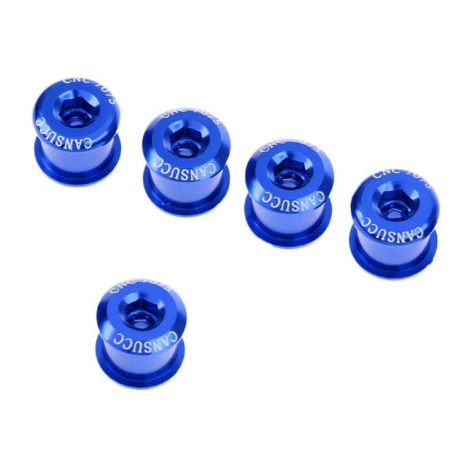 5Pcs Aluminum Alloy Bike Bicycle Chainring Crankset Bolt M8x5mm Blue