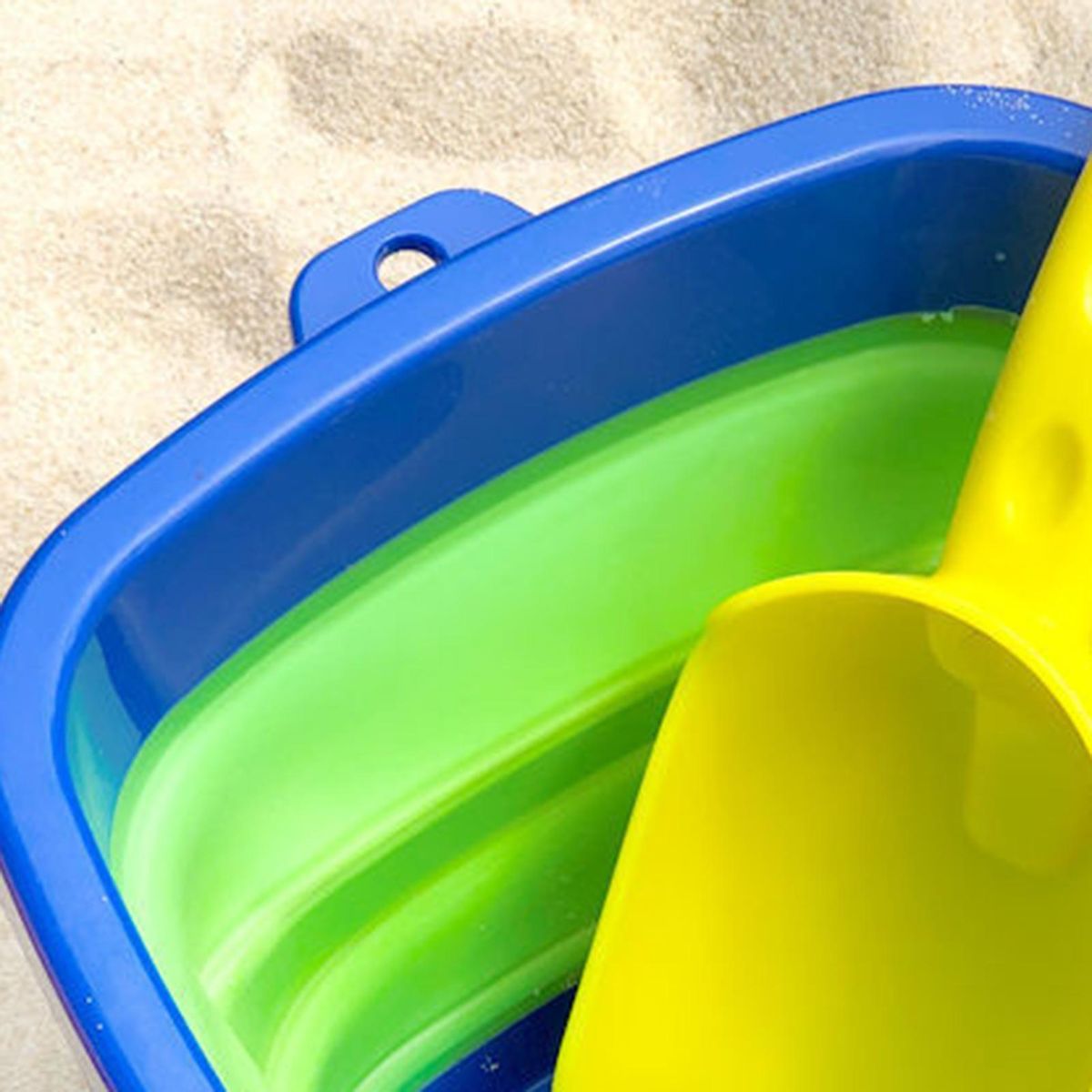Folding Bucket Summer Beach Folding Bucket Green