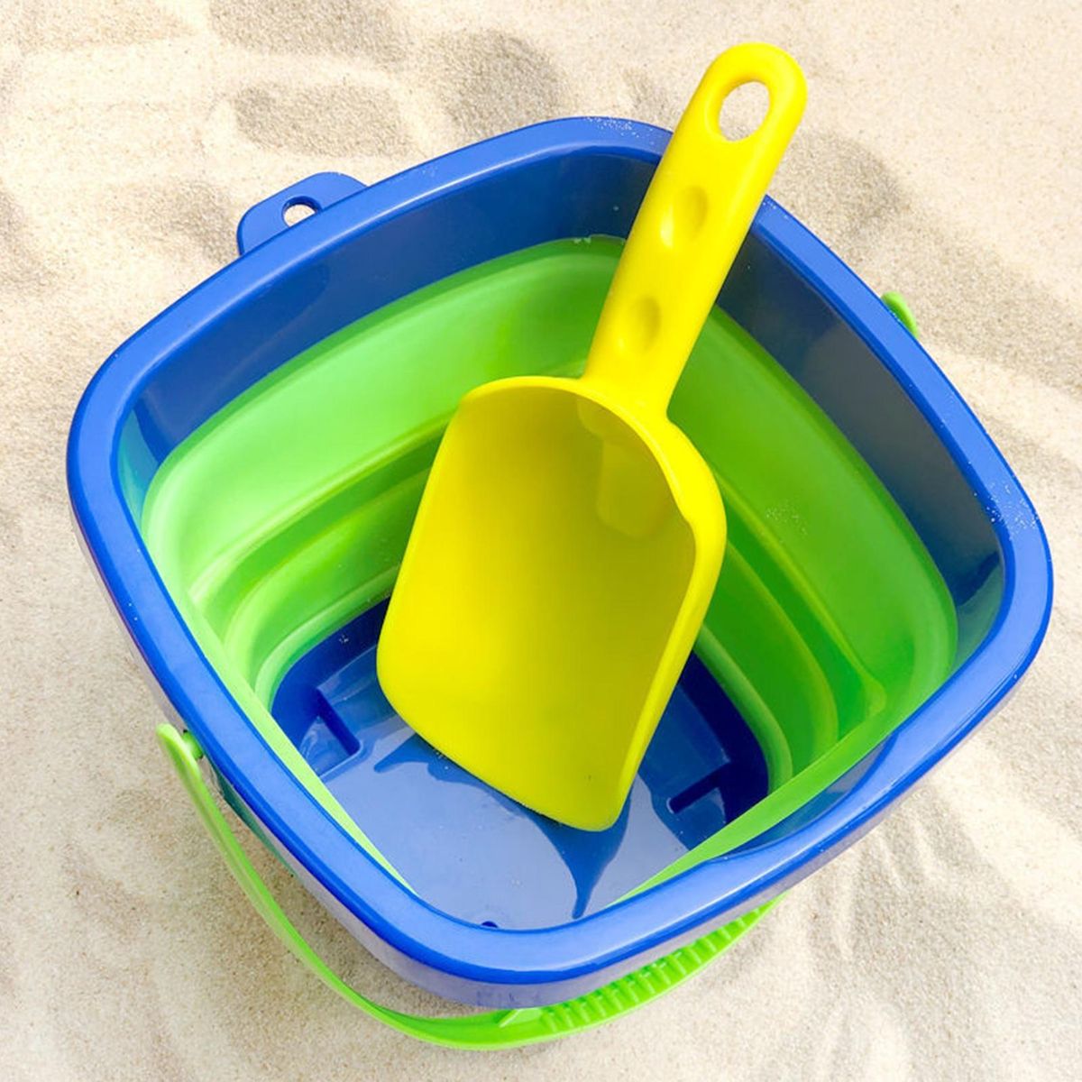 Folding Bucket Summer Beach Folding Bucket Green