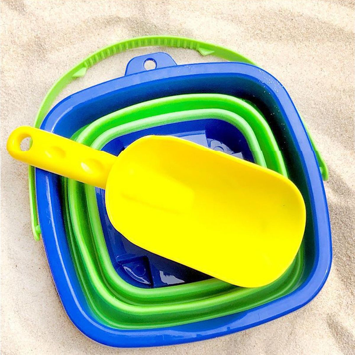 Folding Bucket Summer Beach Folding Bucket Green