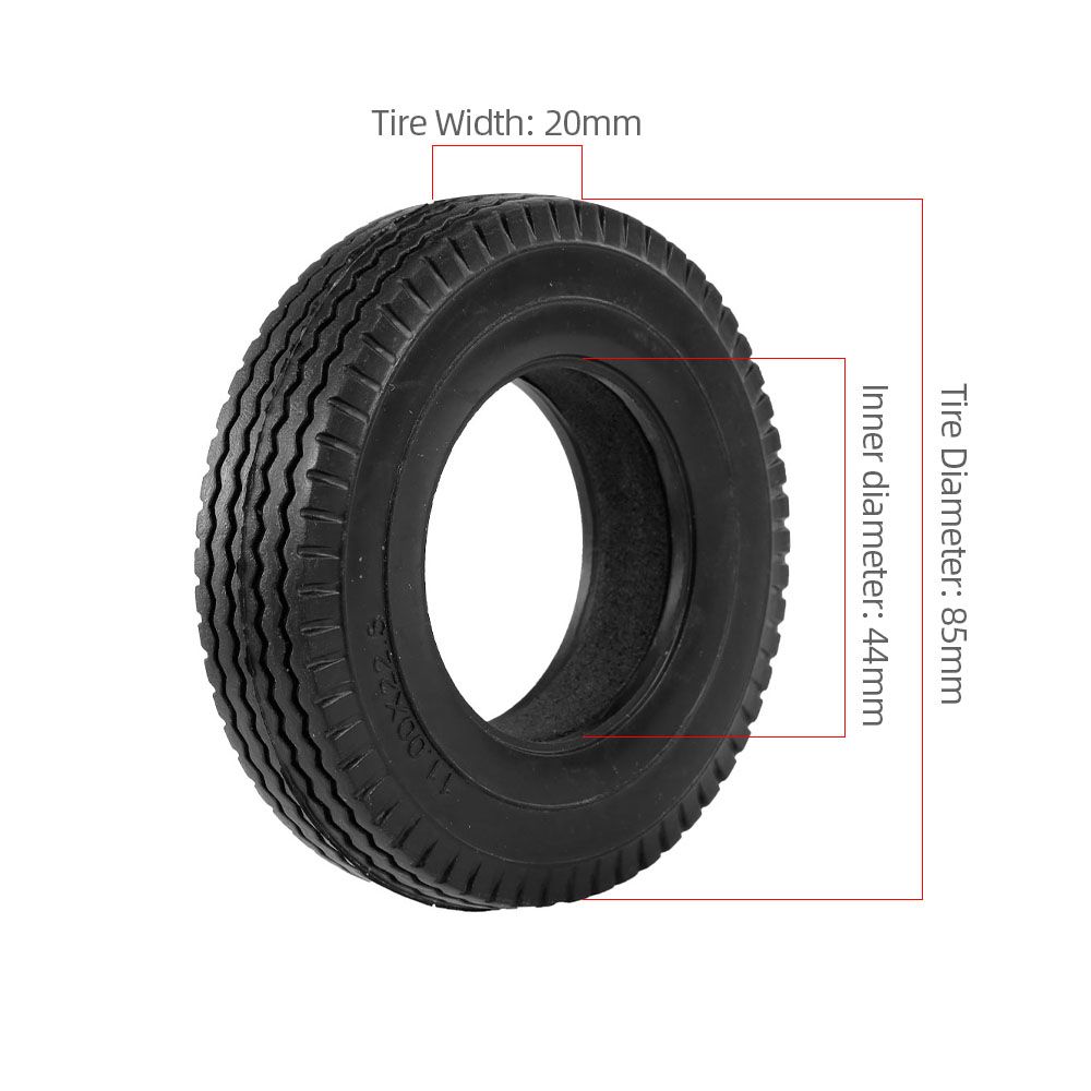 2pcs Trailer Car Rubber Tires For 1:14 Tamiya Tractor Truck