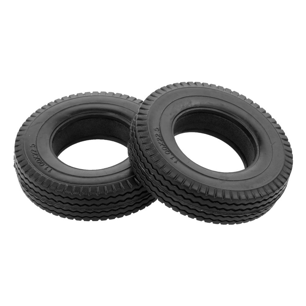 2pcs Trailer Car Rubber Tires For 1:14 Tamiya Tractor Truck