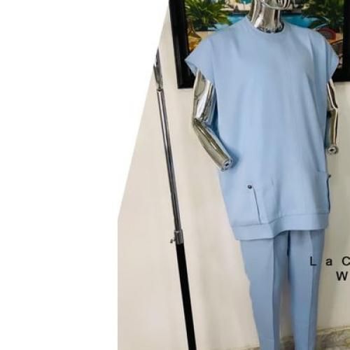 Men's Senator Native Wear (Light Blue With Pocket Design Short Sleeve)