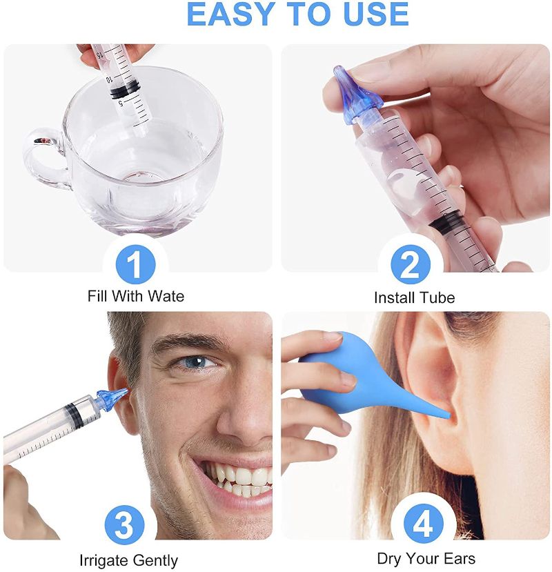 10ML Ear Syringe Ear Wax Remover Syringe Canal Irrigator For Children Adult Universal Ear Wax Flusher Irrigation Syringe EarCare ACU