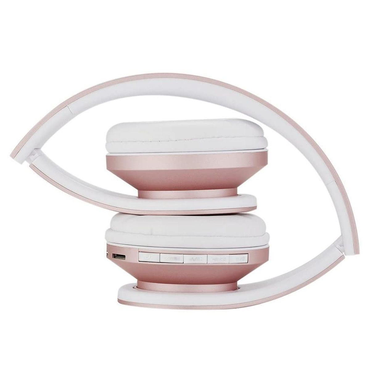 Andoer Over Ear Wireless BT Headset with Microphone 3.5mm Wired Music Headphones Foldable Headband TF Card Slot FM Radio for Mobile Phone PC Laptop(Rose Gold)