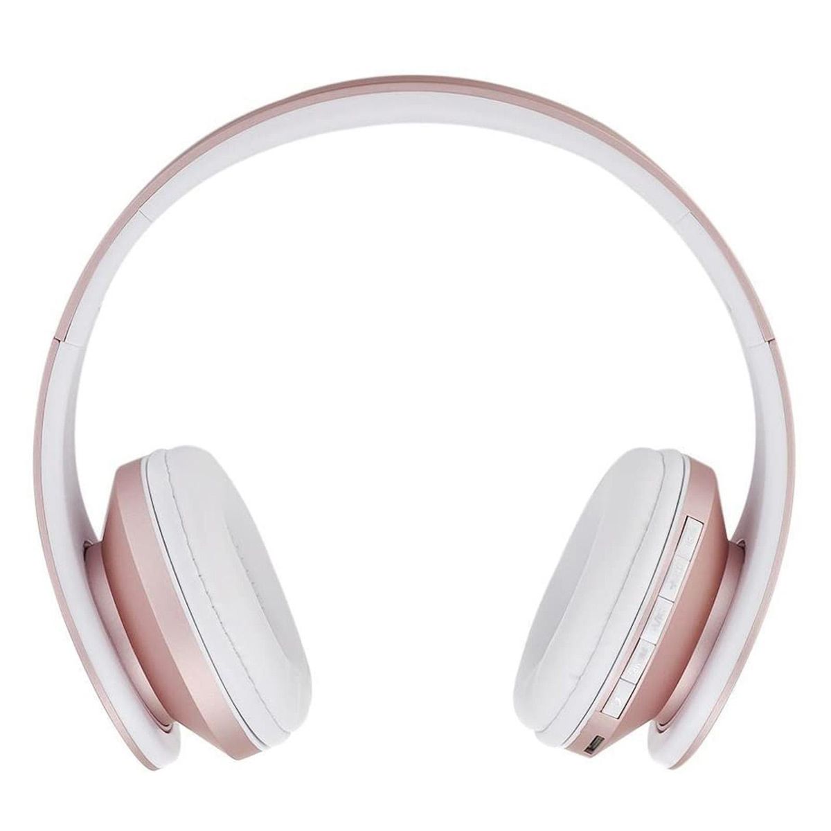 Andoer Over Ear Wireless BT Headset with Microphone 3.5mm Wired Music Headphones Foldable Headband TF Card Slot FM Radio for Mobile Phone PC Laptop(Rose Gold)
