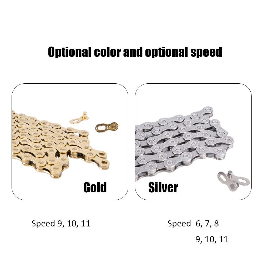 Silver Mountain Bike Road Bicycle Accessories Practical Bicycle Chain for 6 / 7 / 8 Speed