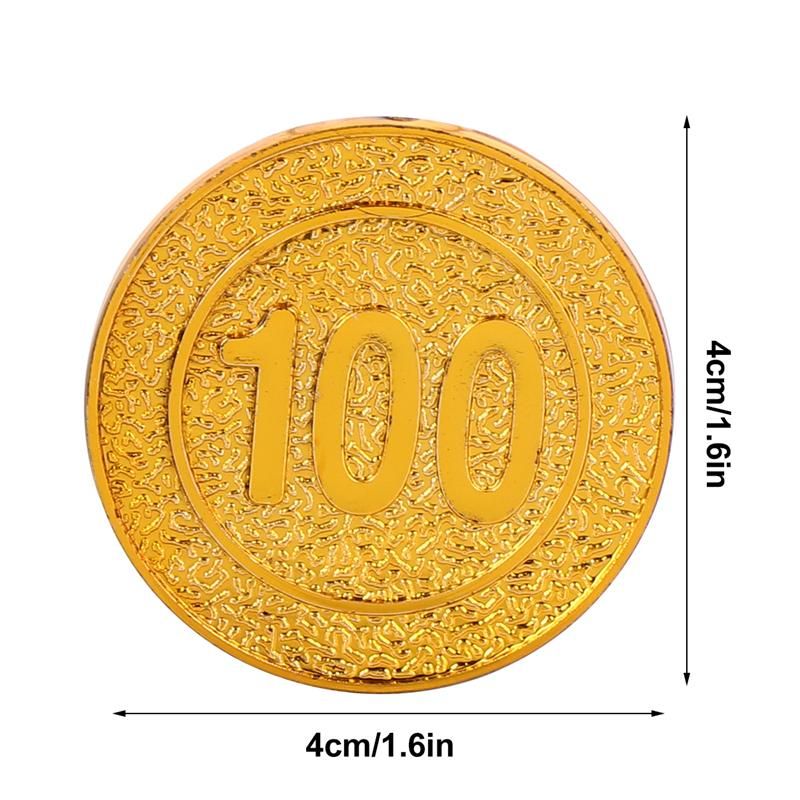 1 Set Of 100 Pcs Halloween Pirate Gold Coin Fake Game Coins