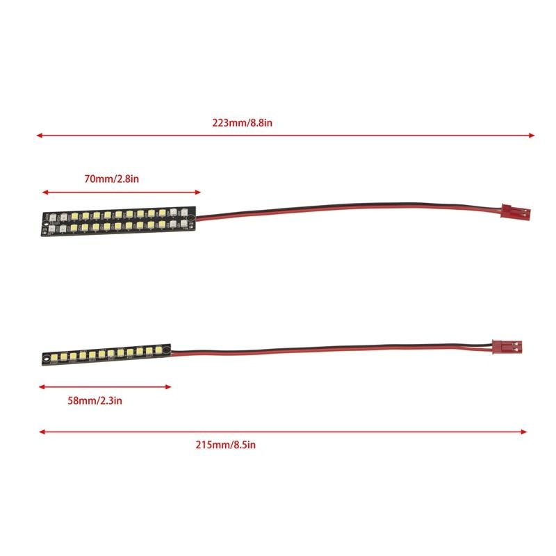 70mm 58mm Waterproof Front Rear Bumper Led Light Bar Upgrade Accessories for TRAXXAS 1/10 MAXX RC Car