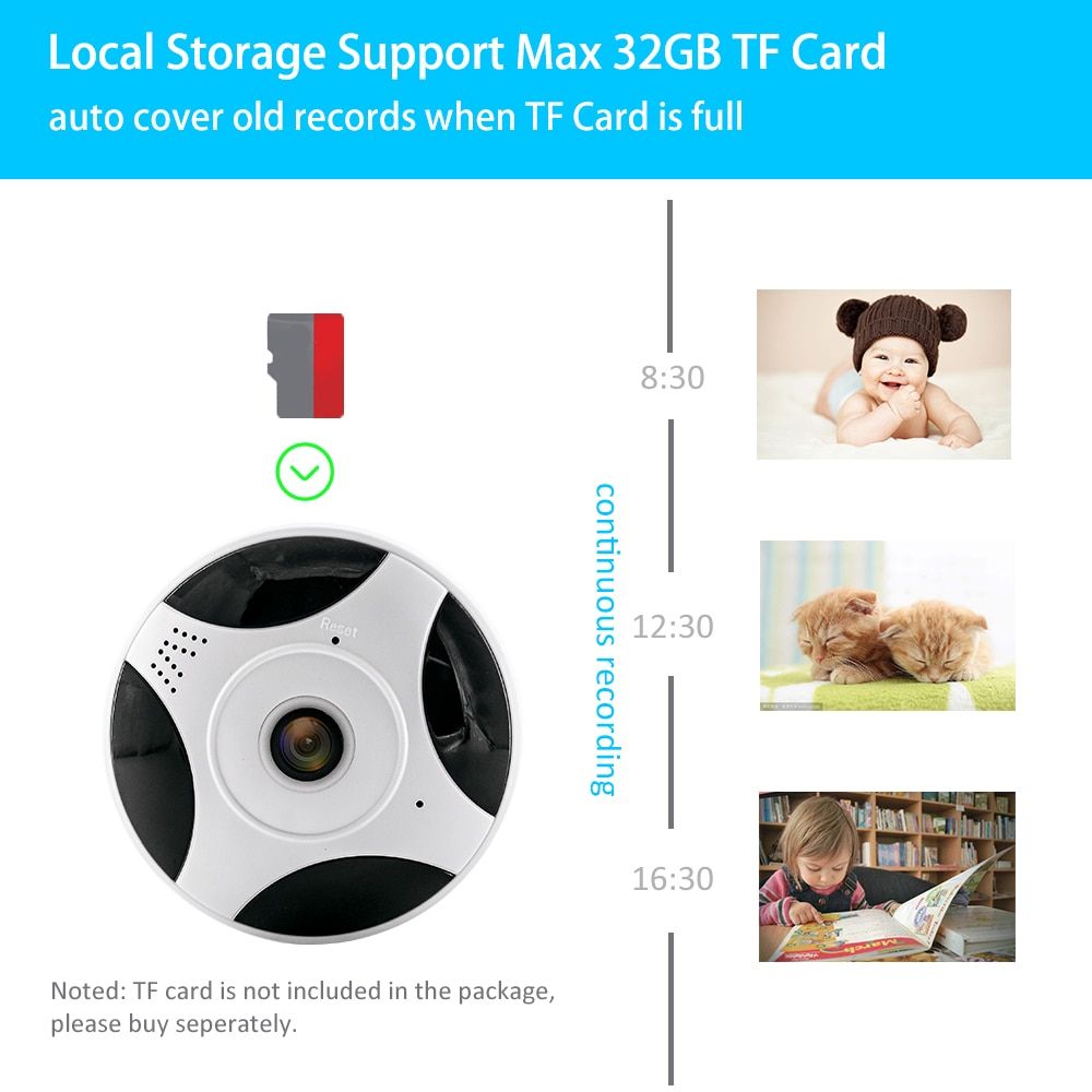 Autoeye 3D Fisheye VR IP Camera 960P 1.3MP 360 Degree Baby Monitor CCTV Camera Home Security WiFi Camera Panoramic ABDSW