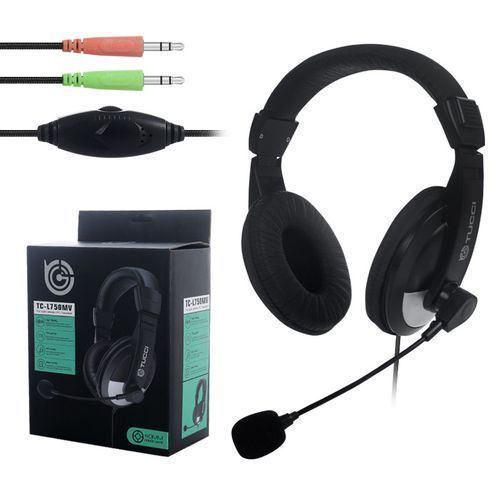 Adjustable Headset Headphone With Microphone 3.5mm Plug For Gaming, PC/Laptop And Mobile Devices