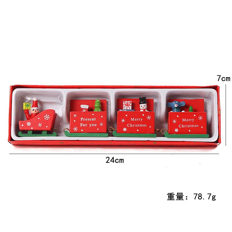 New Wooden Four-section Small Train Mini Desktop Decoration