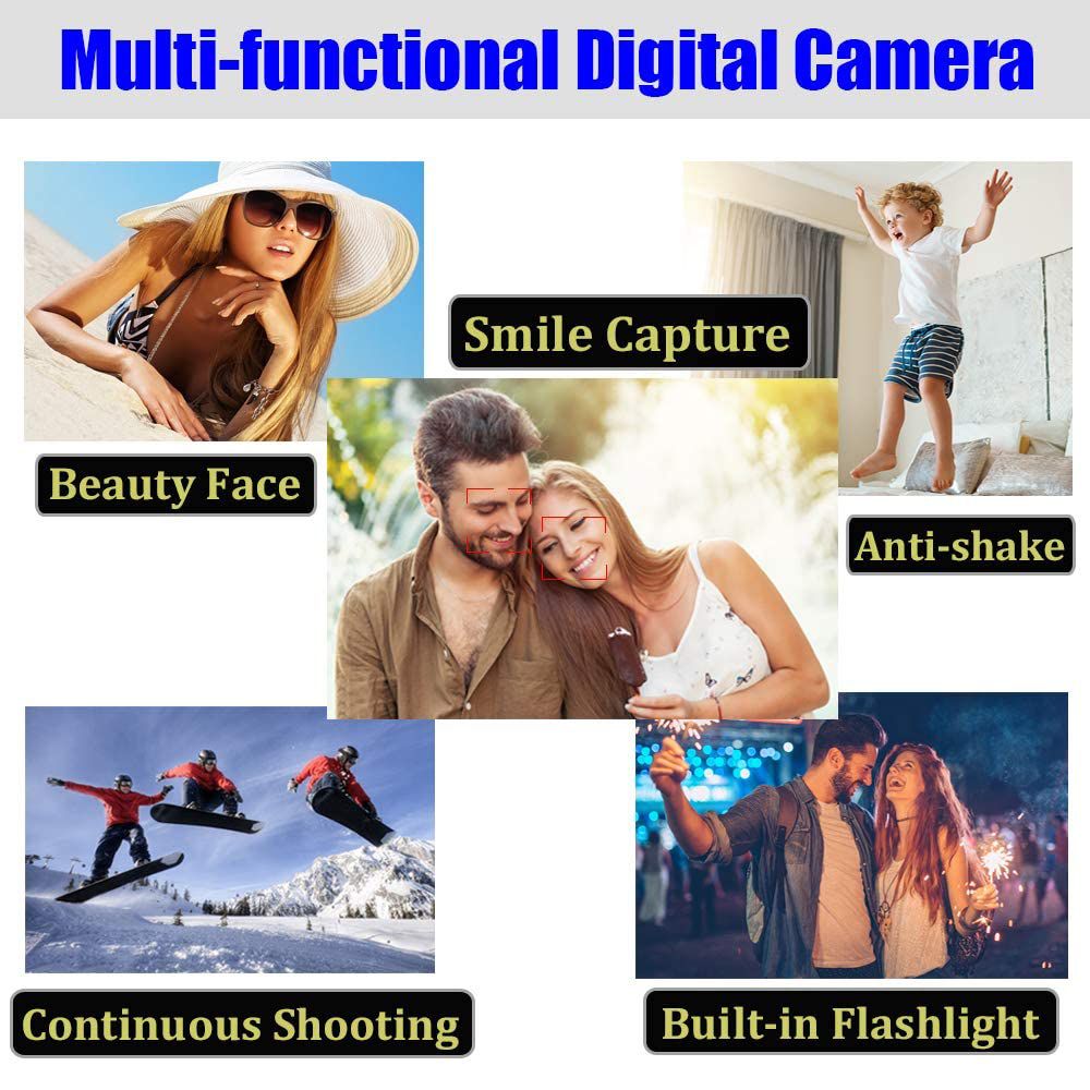 Full HD 2.7K Digital Camera With Retractable Flash 3inch 24MP Photographic Camera 4x Zoom Professional EIS Video Cam For Youtube D1