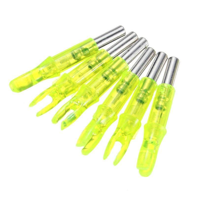 6PCS Hunting Lighted Nock Compound Bow LED Lighted Arrow Nocks Red Yellow