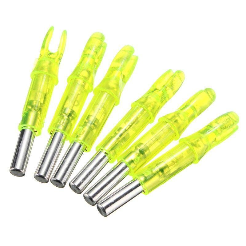 6PCS Hunting Lighted Nock Compound Bow LED Lighted Arrow Nocks Red Yellow