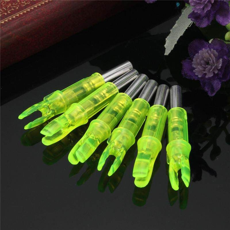 6PCS Hunting Lighted Nock Compound Bow LED Lighted Arrow Nocks Red Yellow