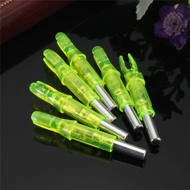 6PCS Hunting Lighted Nock Compound Bow LED Lighted Arrow Nocks Red Yellow