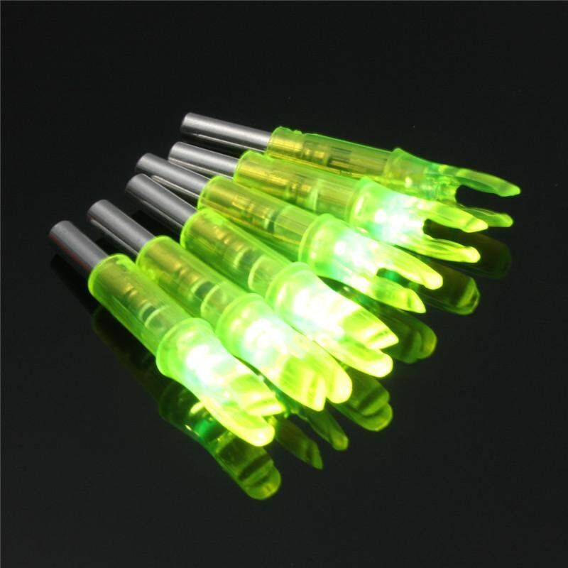 6PCS Hunting Lighted Nock Compound Bow LED Lighted Arrow Nocks Red Yellow