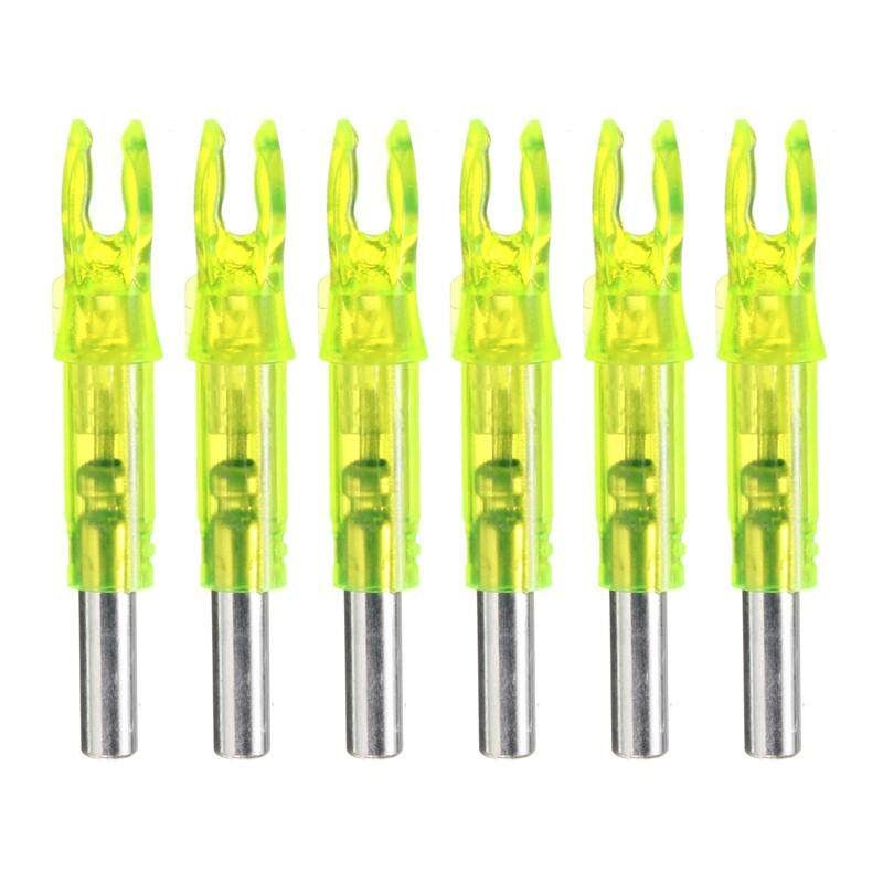 6PCS Hunting Lighted Nock Compound Bow LED Lighted Arrow Nocks Red Yellow