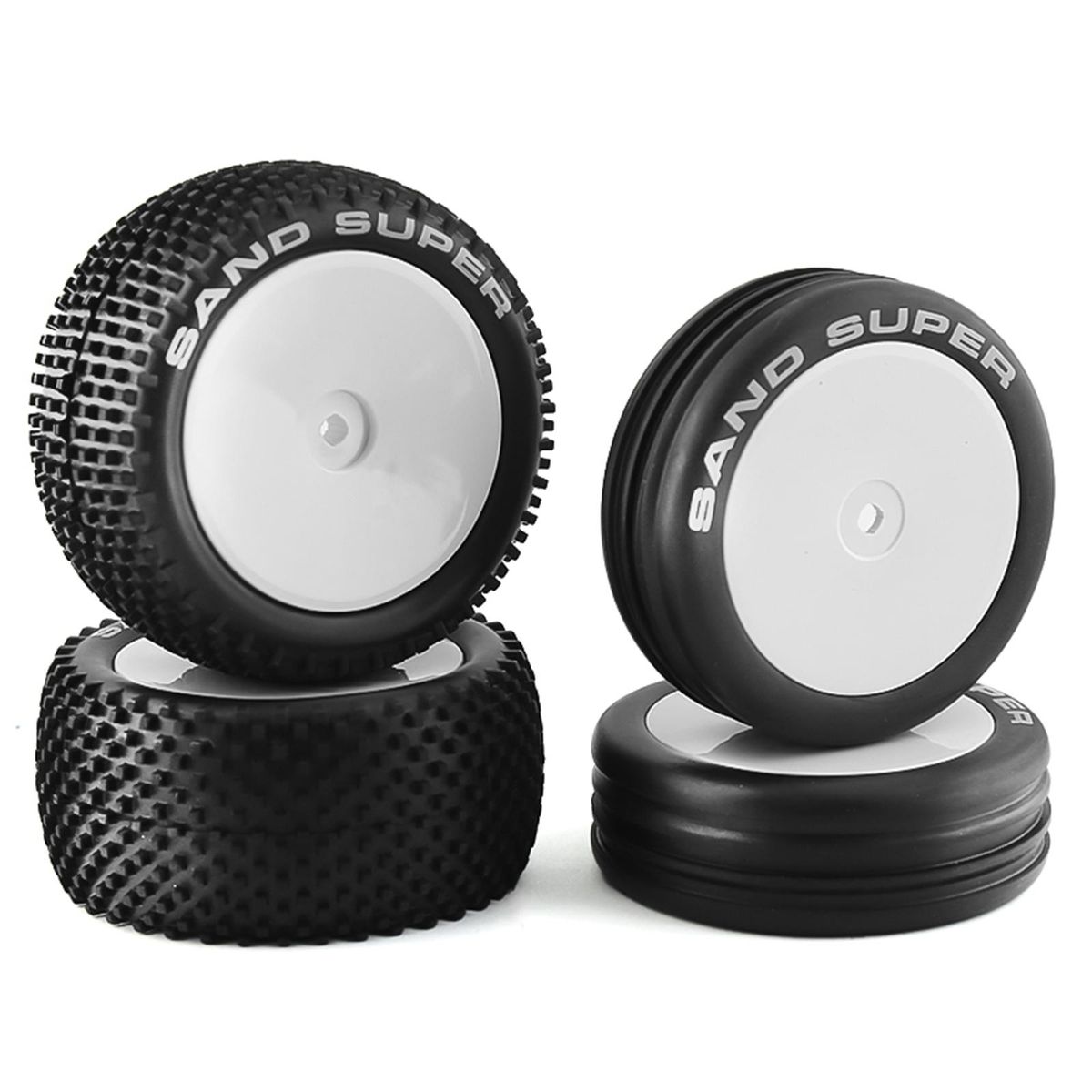 Remote Control Off-Road Rally Car white 82&87mm Tires 4pcs Replacement for XRAY XB2 Serpent SRX2 SRX4 Traxs Bandit Tekno EB410 Tamiya DT02 1/10 Remote Control Car Wheel