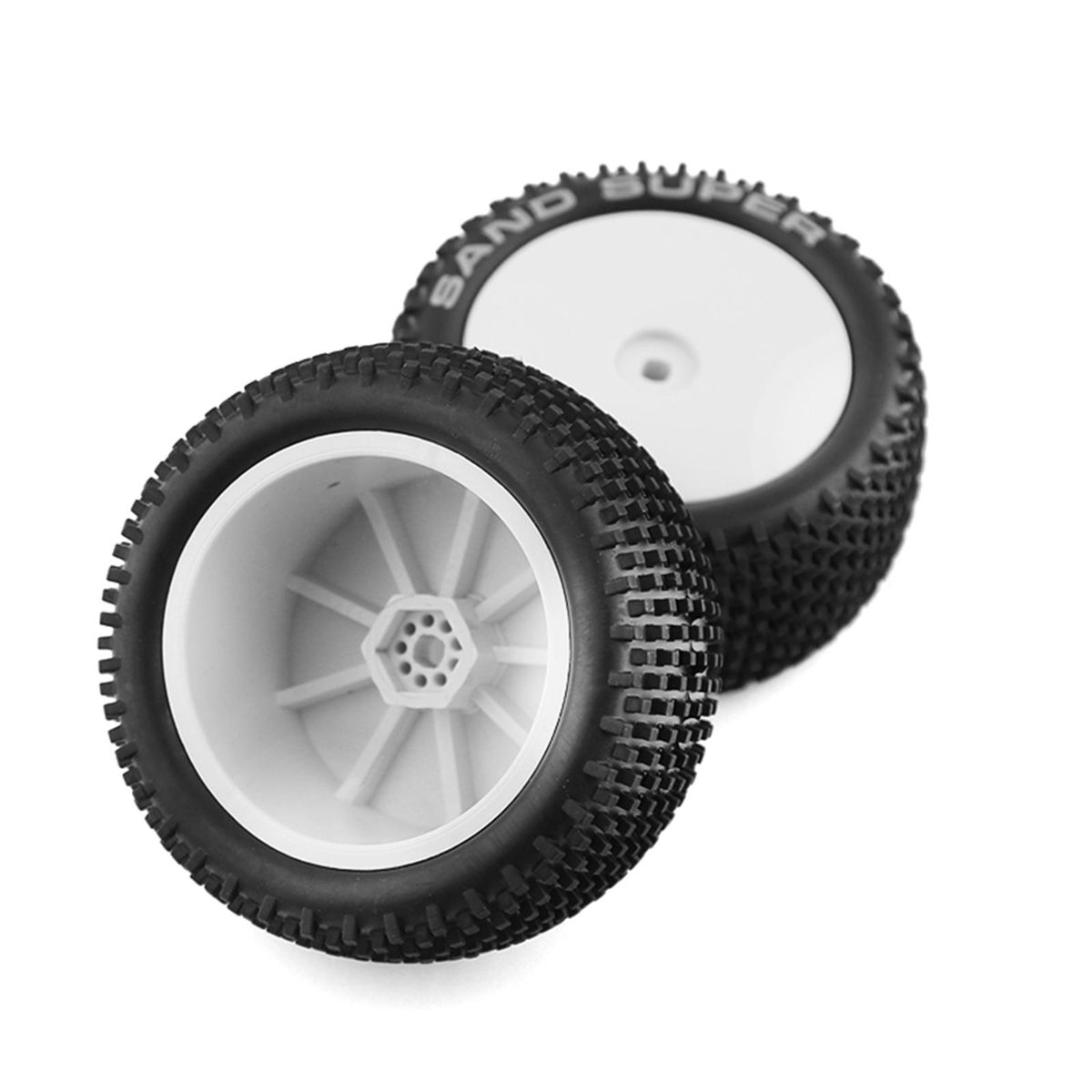 Remote Control Off-Road Rally Car white 82&87mm Tires 4pcs Replacement for XRAY XB2 Serpent SRX2 SRX4 Traxs Bandit Tekno EB410 Tamiya DT02 1/10 Remote Control Car Wheel
