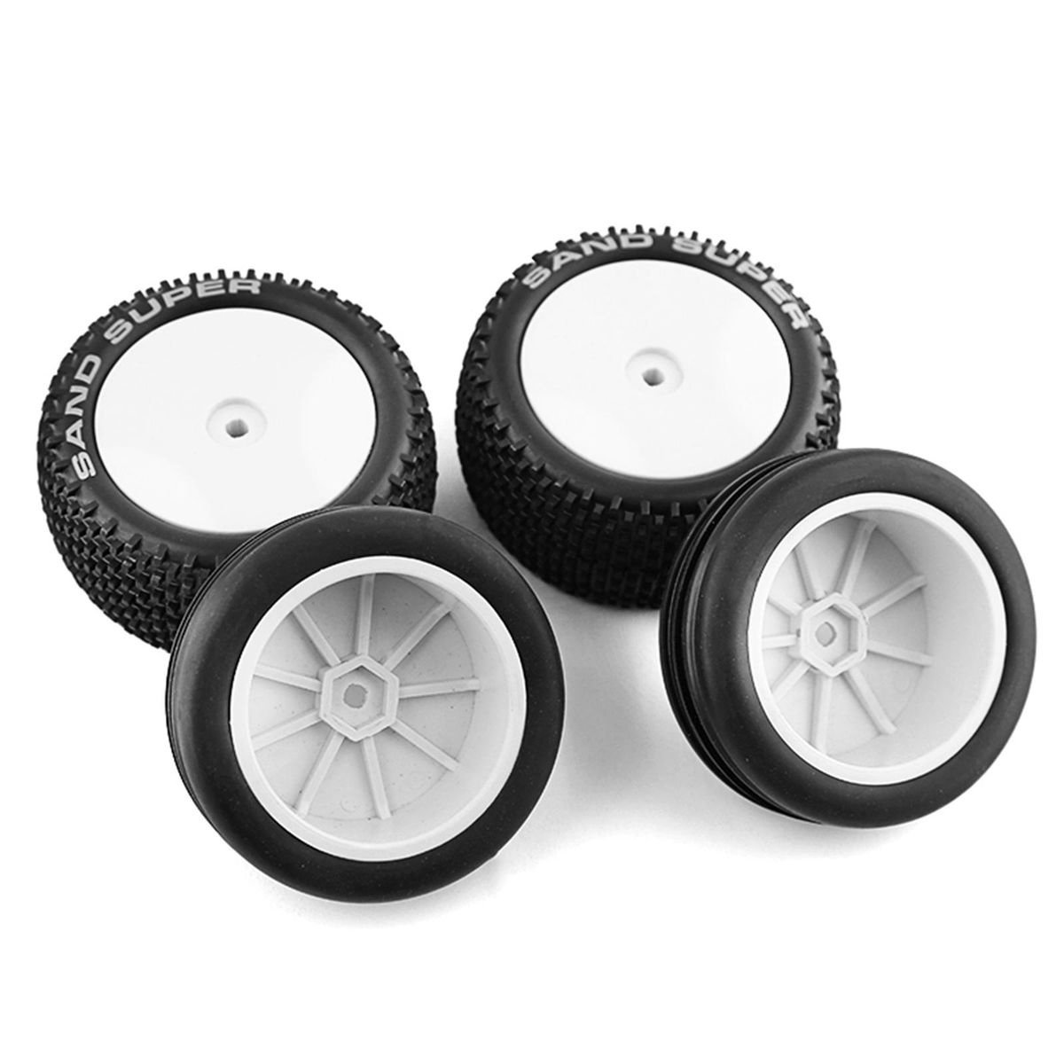 Remote Control Off-Road Rally Car white 82&87mm Tires 4pcs Replacement for XRAY XB2 Serpent SRX2 SRX4 Traxs Bandit Tekno EB410 Tamiya DT02 1/10 Remote Control Car Wheel