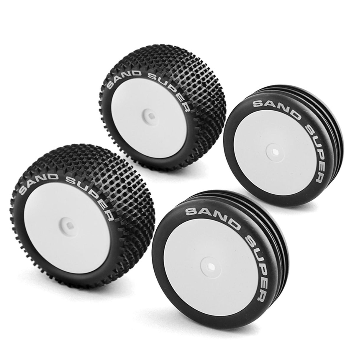Remote Control Off-Road Rally Car white 82&87mm Tires 4pcs Replacement for XRAY XB2 Serpent SRX2 SRX4 Traxs Bandit Tekno EB410 Tamiya DT02 1/10 Remote Control Car Wheel