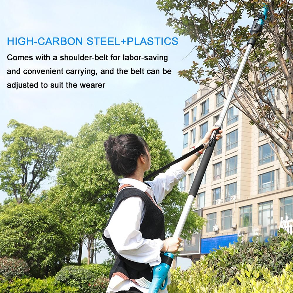 High-carbon Steel Foldable Telescopic Pole Electric Pruning Shear Holder 1.5-1.9m High Branches Cutting Extension Poles