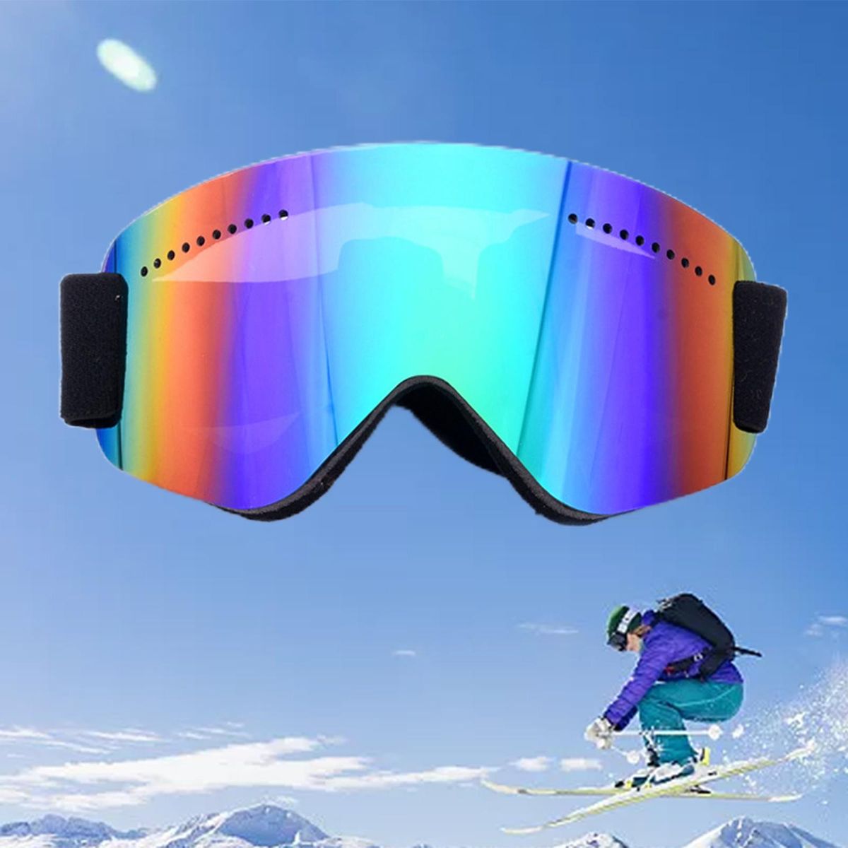 Ski  UV Protection Adult Eyewear Over Glasses For Snow Green