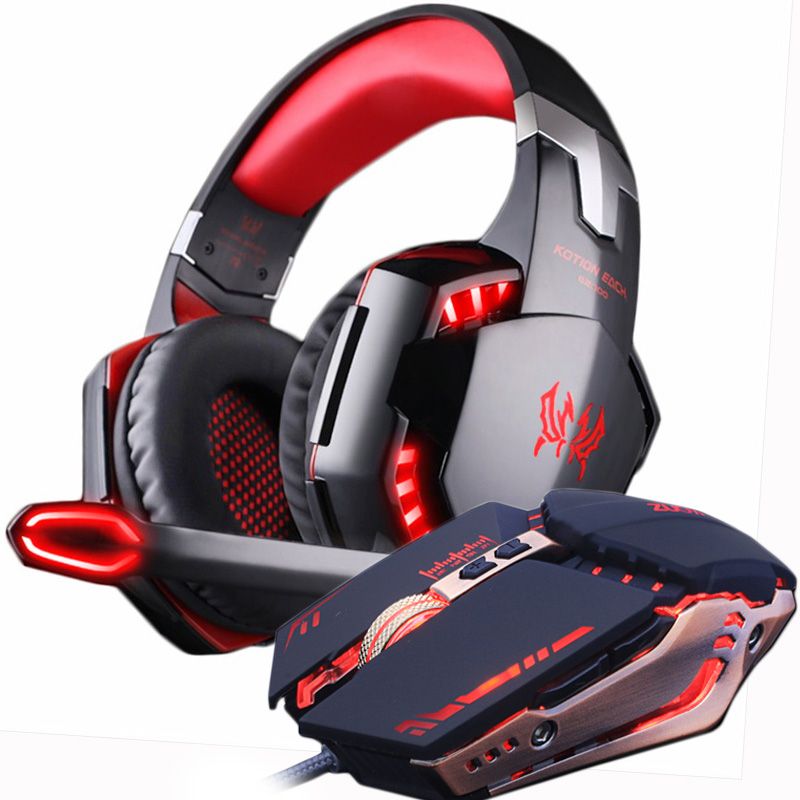 Gaming Mouse 4000 Dpi Headset Stereo Gamer Headphones With