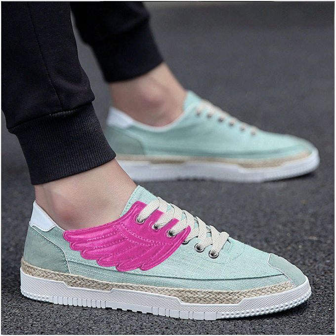 Fashion Kids Girls Foils Shoes Sneaker Angel   Shoes   Rose Red