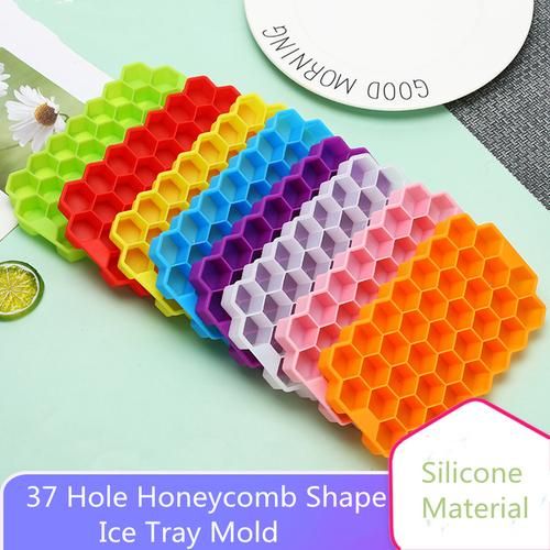 37 Grid Honeycomb Silicone Ice Cube Mold Large-capacity Ice Tray Mold Reusable Food Grade Ice Maker with Lids Popsicle Mould